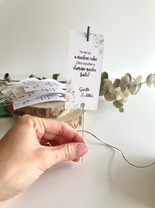 Etiqueta para bengalas de Boda