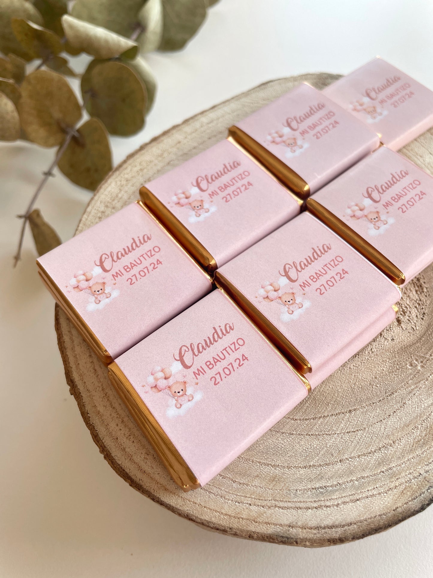 Bombones personalizados para bautizo (20uds.)