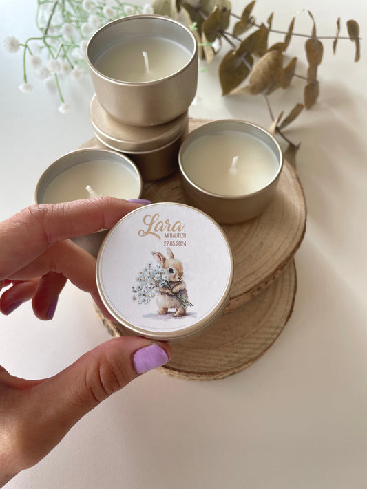 Vela aromática personalizada bautizo