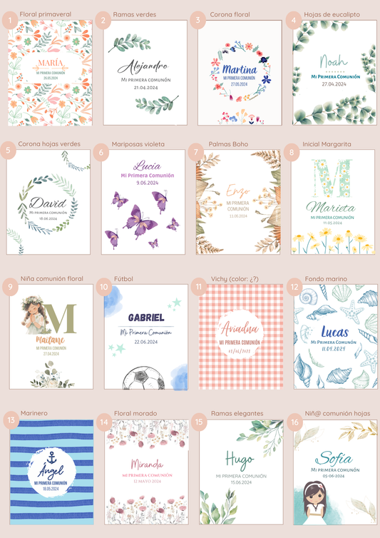 Vela aromática personalizada comunión