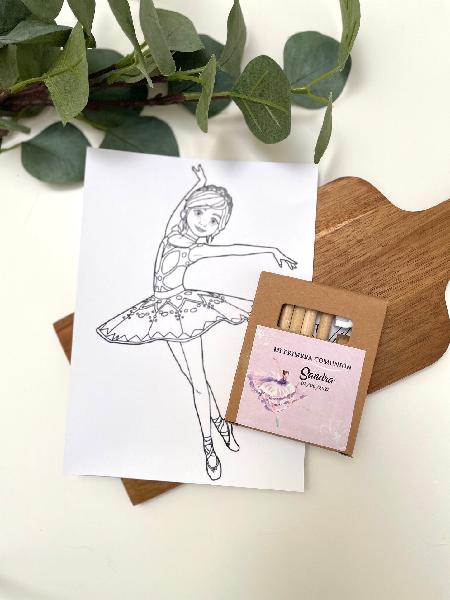 Cajita de lápices de colores personalizada