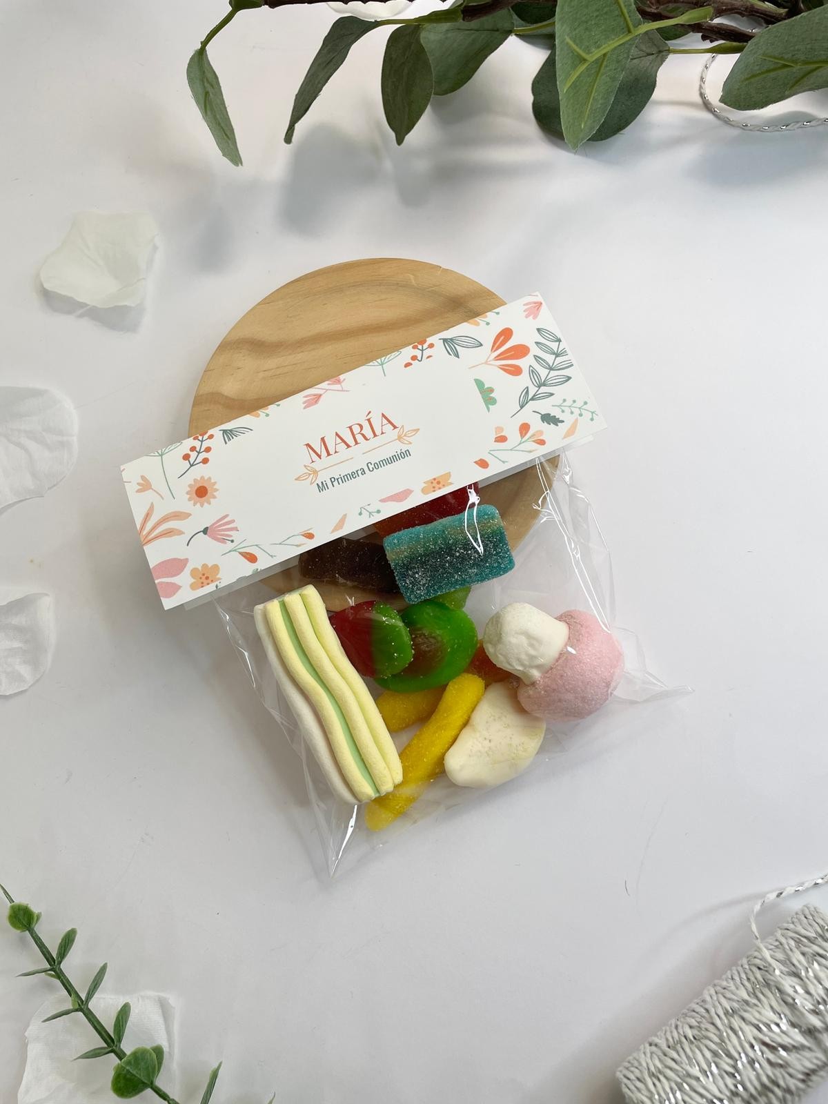 Bolsita de chuches personalizada para comunión –