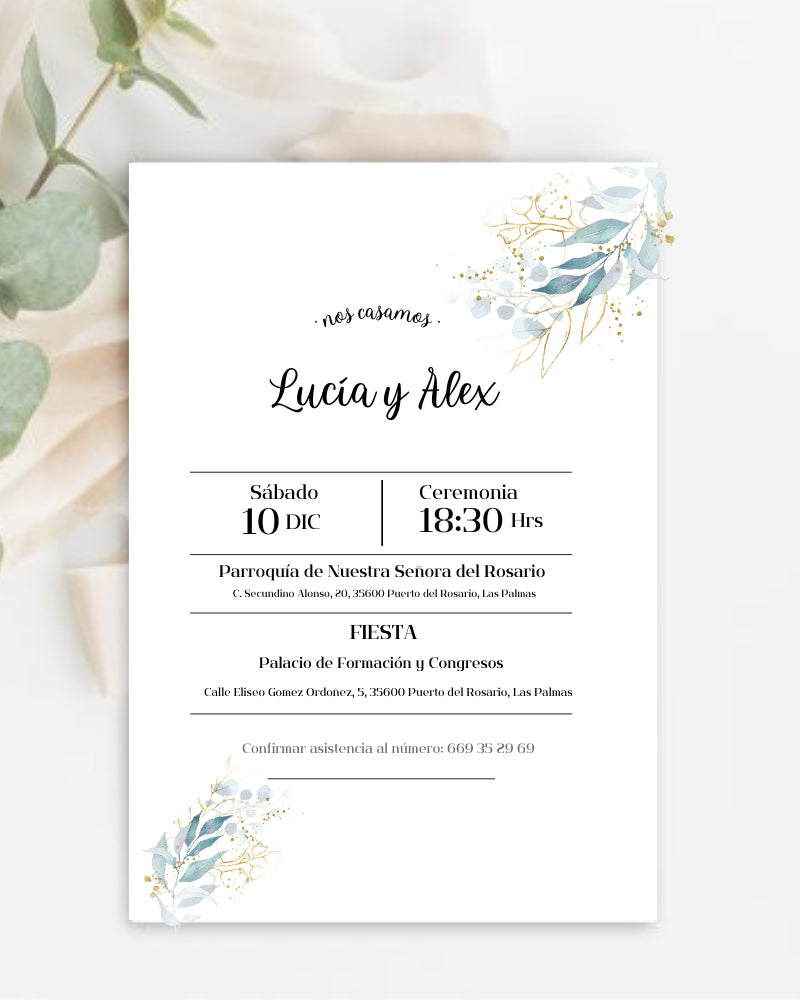 invitacion boda elegante