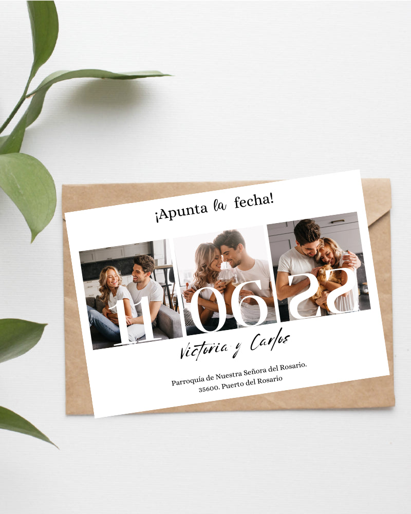 Invitación boda tri-foto