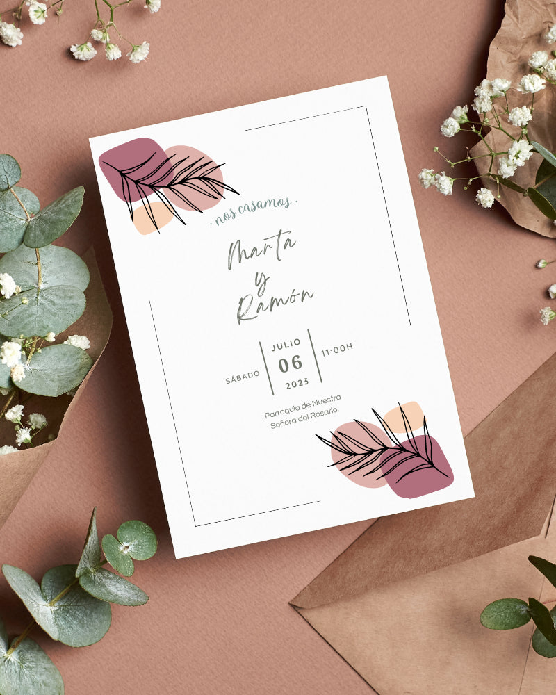 Invitación boda Boho