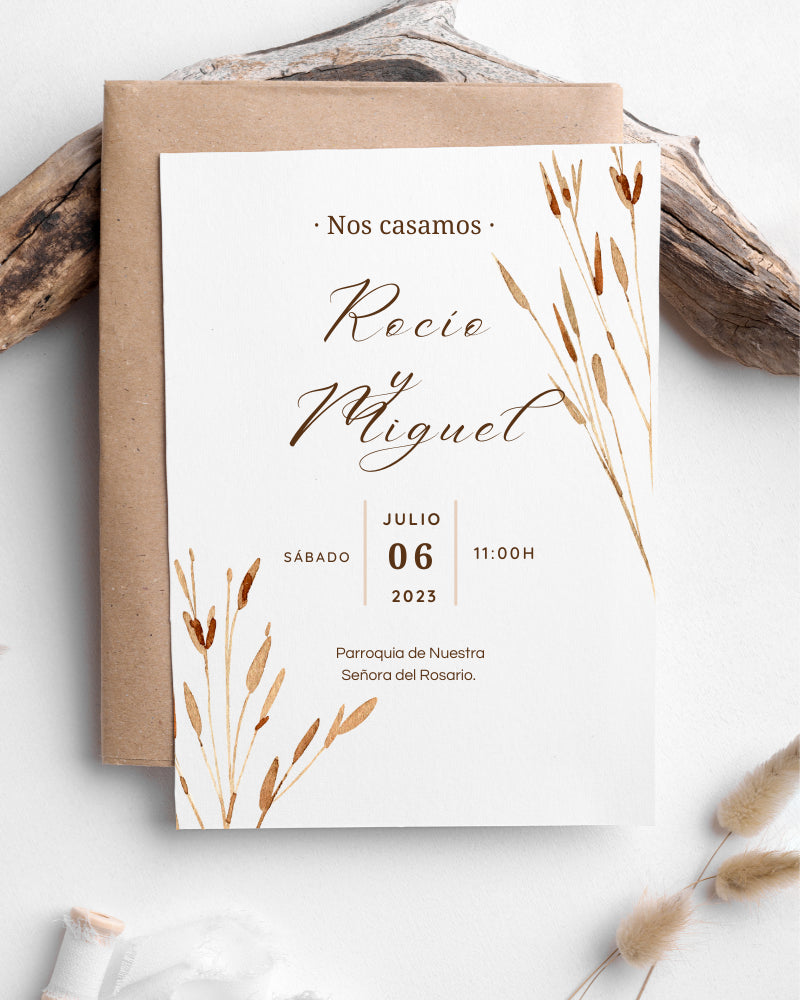 Invitacion boda espigas