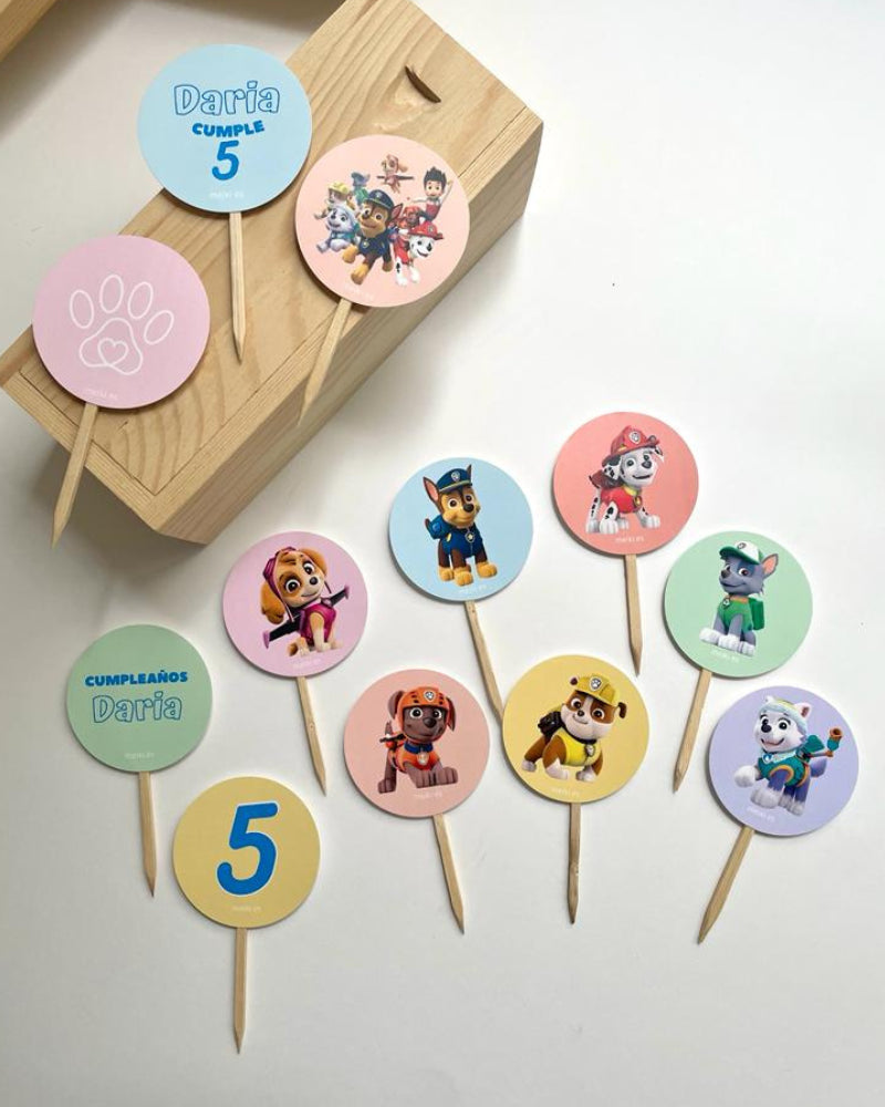 mini toppers patrulla canina personalizado