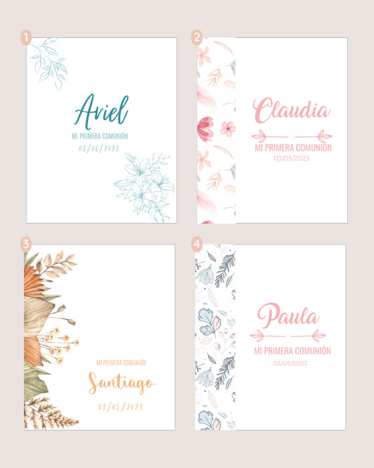 Libreta personalizada comunión con estuche y ceras
