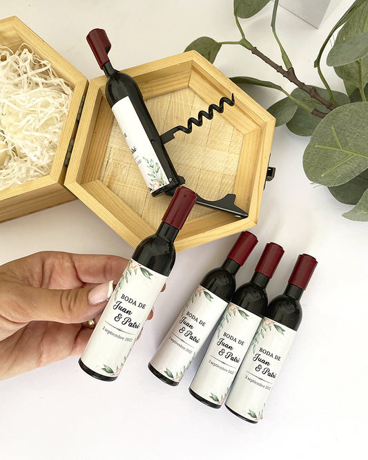 Sacacorchos y abridor en forma de botella boda