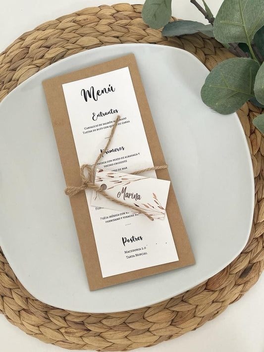 Marcasitio con cordón para boda (8uds)