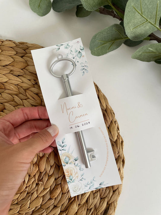 Bolígrafo en forma de llave para boda