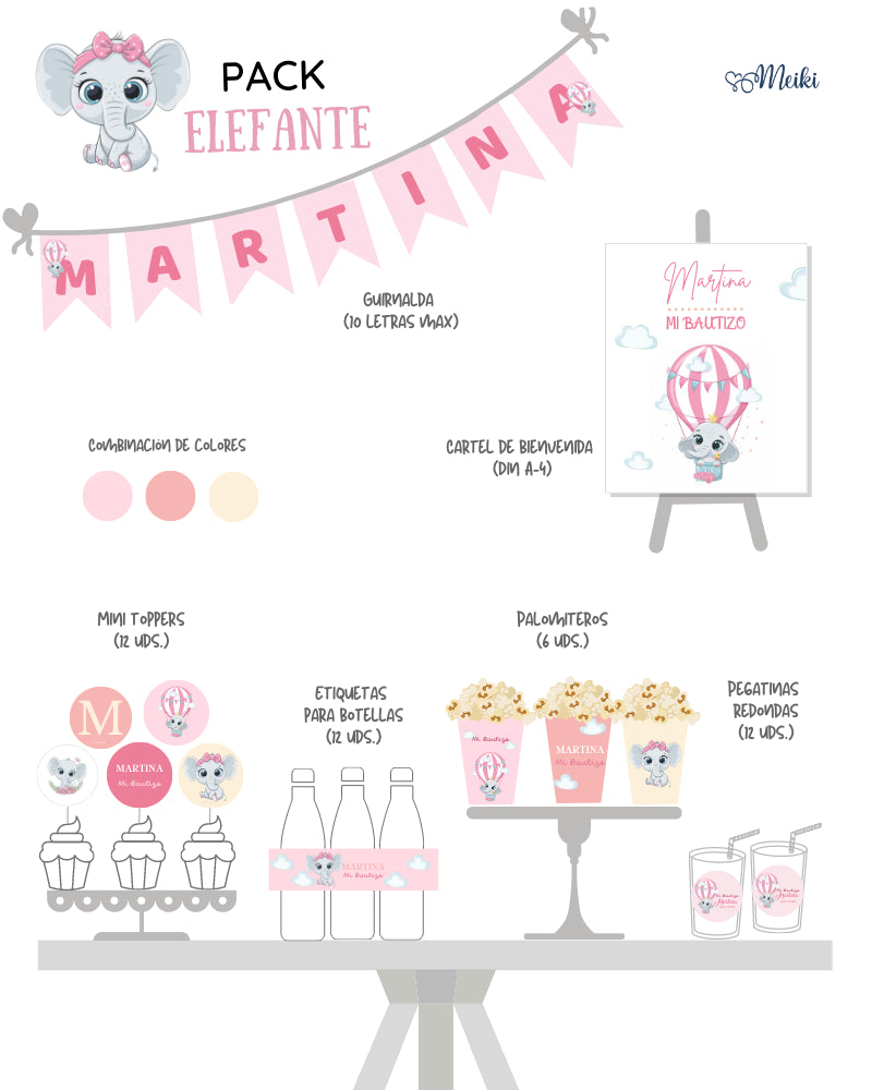 Temática Elefante Rosa