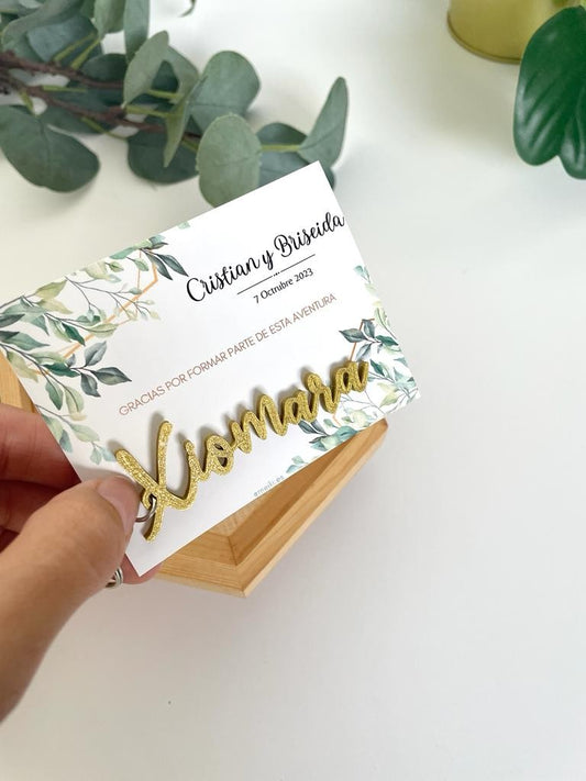 Llavero personalizado como marcasitio para boda