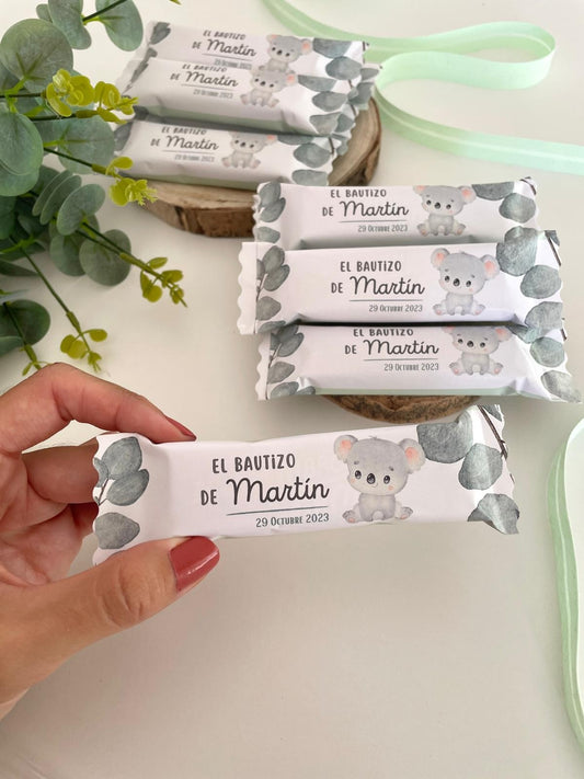 Chocolatinas personalizadas bautizo