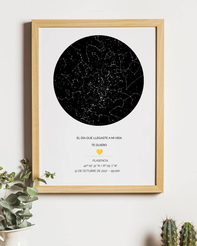 Lámina Mapa Estelar Personalizado Circulo