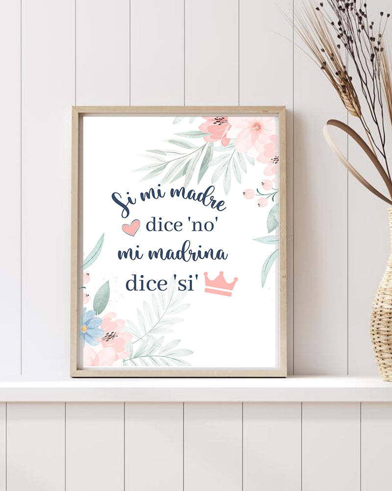 Lámina Si mi madre dice no mi madrina dice si