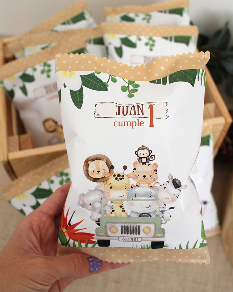 Bolsa de papas personalizadas para cumpleaños, bautizos