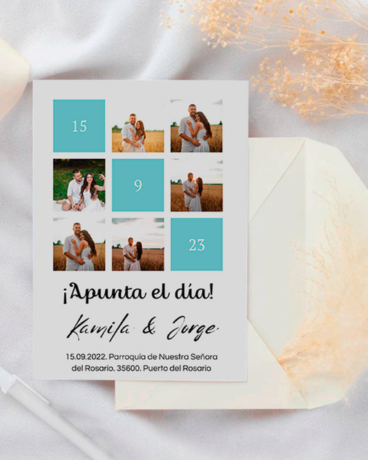 Invitación boda minimalista
