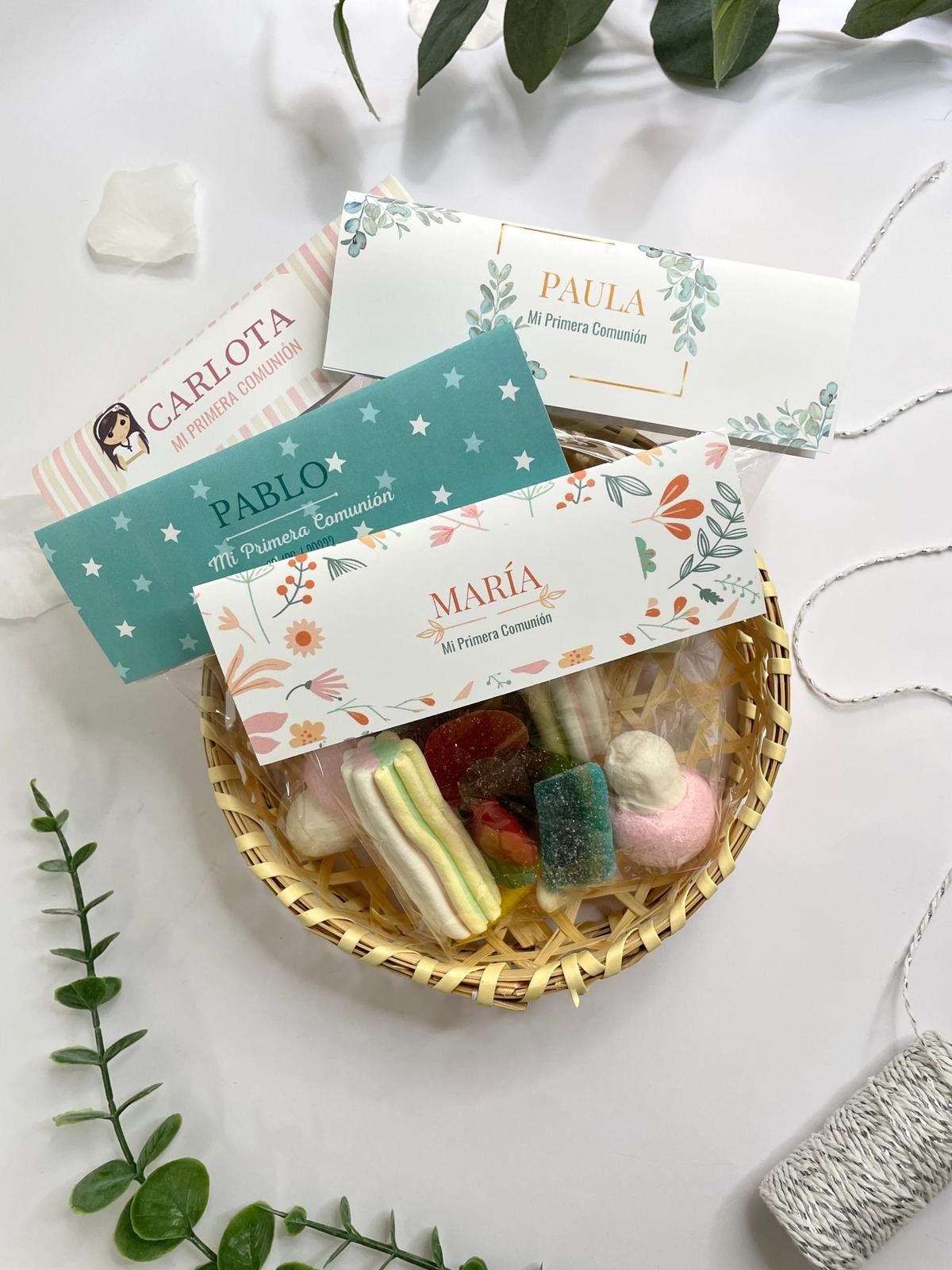 Bolsita de chuches personalizada para comunión