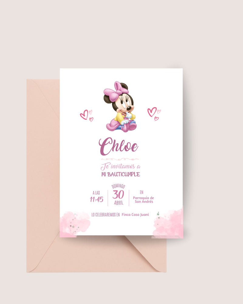 invitacion personalizada cumpleaños minnie