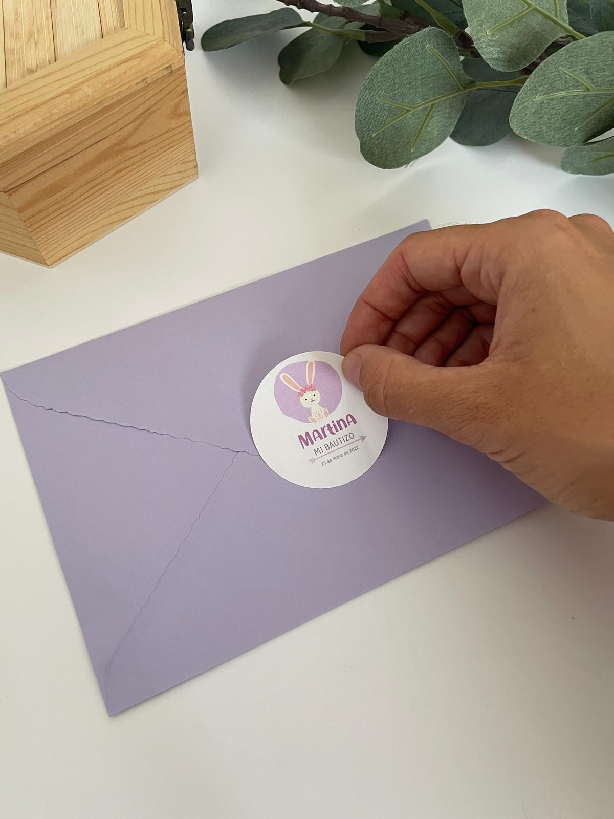 Pegatinas personalizadas para bautizo (12 uds.)