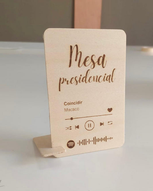 Meseros placa de madera Spotify