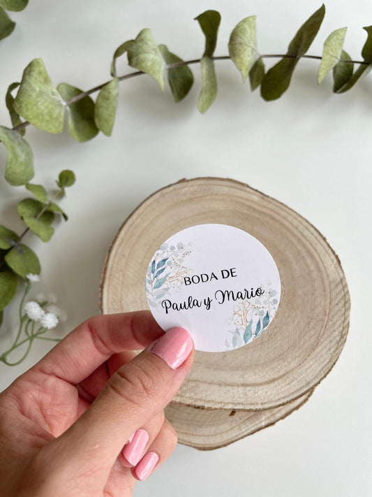 Pegatinas personalizadas para boda (12 uds.)